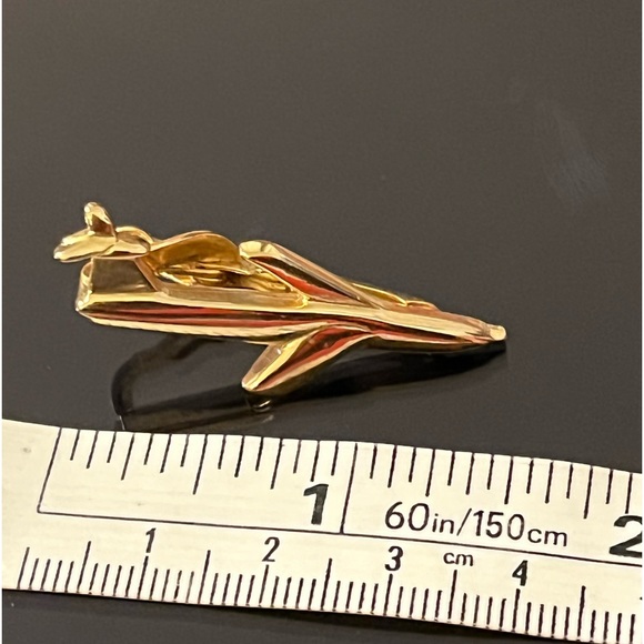 SWANK Vintage Gold Tone Airplane Tie Clip - Picture 5 of 9